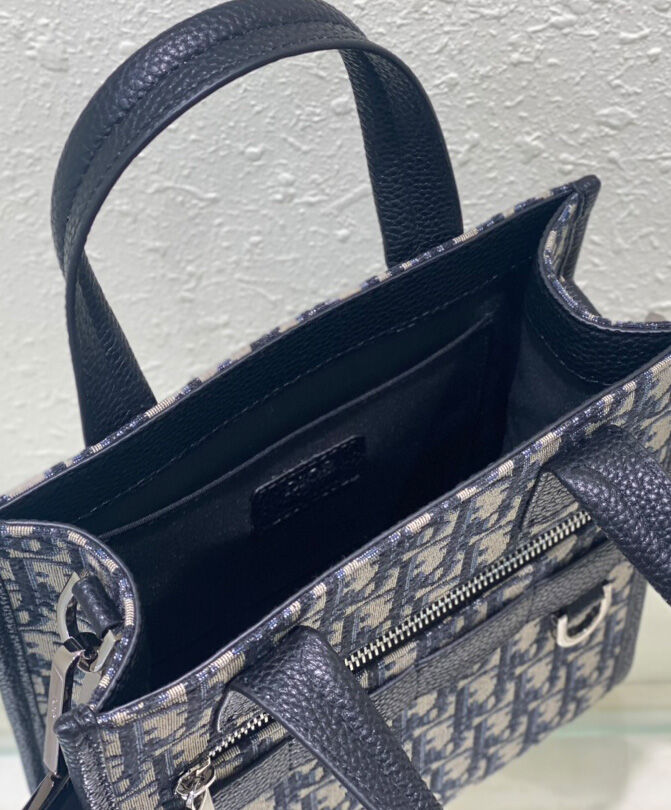 Christian Dior Safari North-South Tote Bag Dark Blue